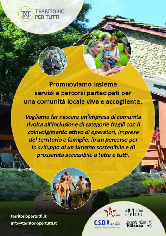 “Territoriopertutti” è il progetto inclusivo che crea comunità. Domani il secondo incontro a Bussoleno.