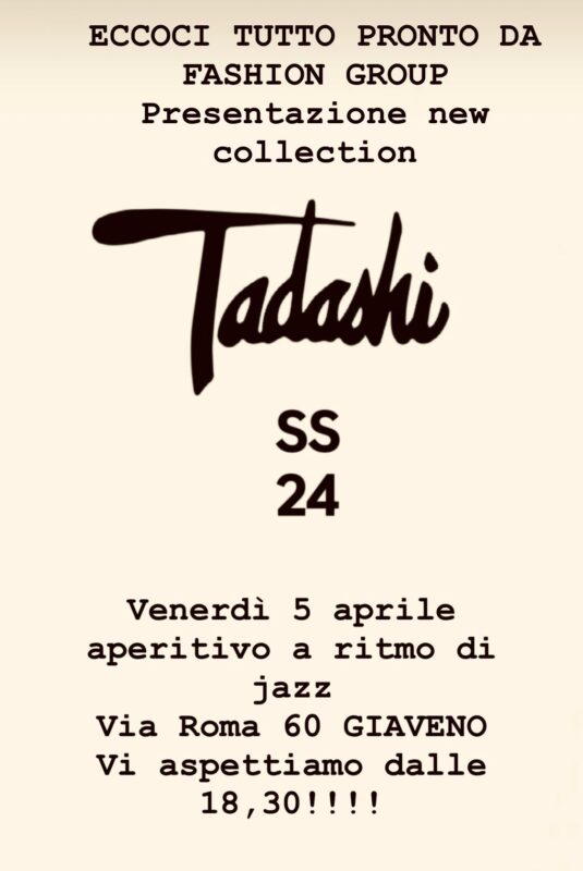 “L’aperitivo a ritmo di jazz” da Fashion Gruop per scoprire Tadashi.